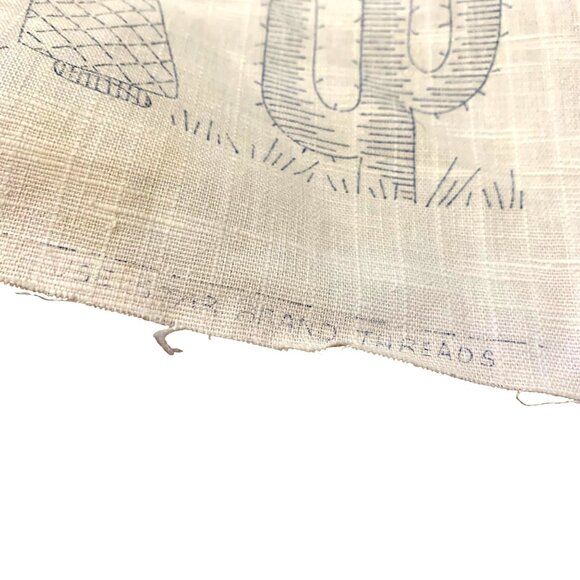 VTG Table Runner Scarf Needlepoint Canvas Mexico Cowboy Dancer Design Cotton - Picture 7 of 7